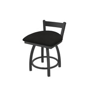 HOLLAND BAR STOOL CO 18" Low Back Swivel Vanity Stool, Pewter Finish, Canter Espresso Seat 82118PW003